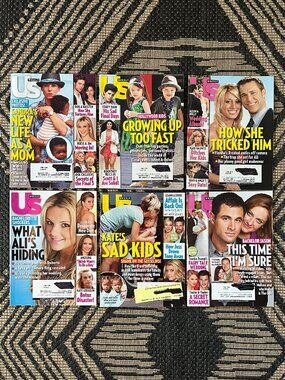 Vintage Lot of 6 US Weekly Magazines 2009-2010 Celebrity Gossip Fashion Party